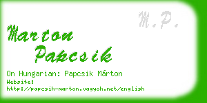 marton papcsik business card